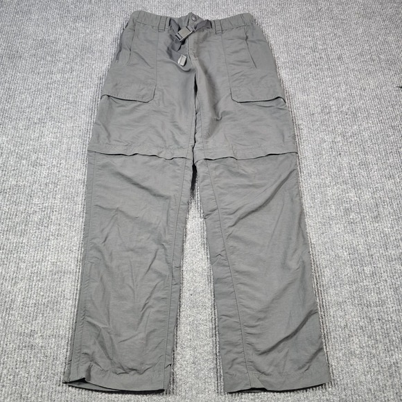 North Face Pants Mens Medium Gray Nylon Convertible Cargo Outdoor Hiking Belted - Picture 1 of 14